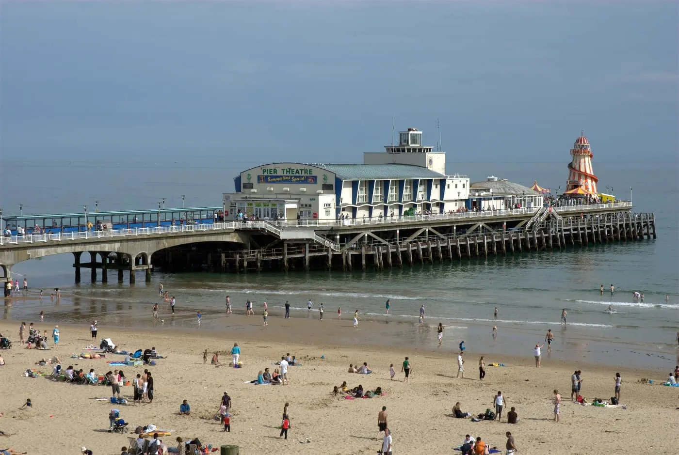 Aerial view of Bournemouth beach and coastline